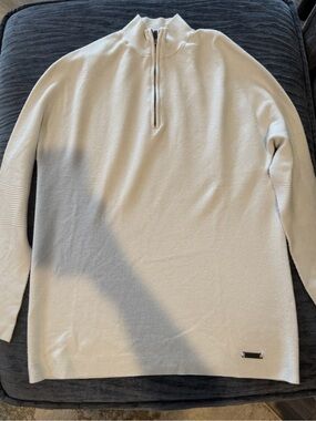 Sun Day Red Womens Quarter-Zip Sweater Pullover - Cream